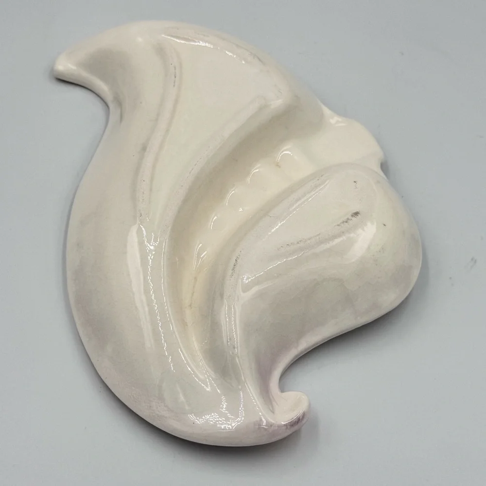 Vintage Mid-Century Made in Cali Purple & Gold Swirl Pottery Ashtray